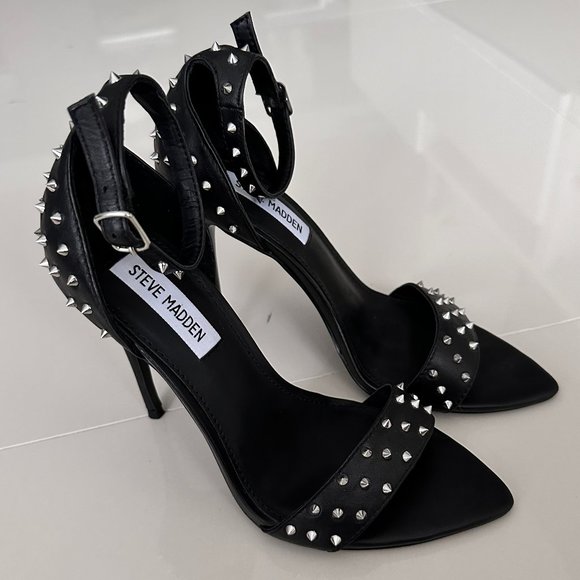NWOT Steve Madden Leather Metal Spike Heels - Size 7  **BRAND NEW NEVER WORN** - Picture 3 of 6